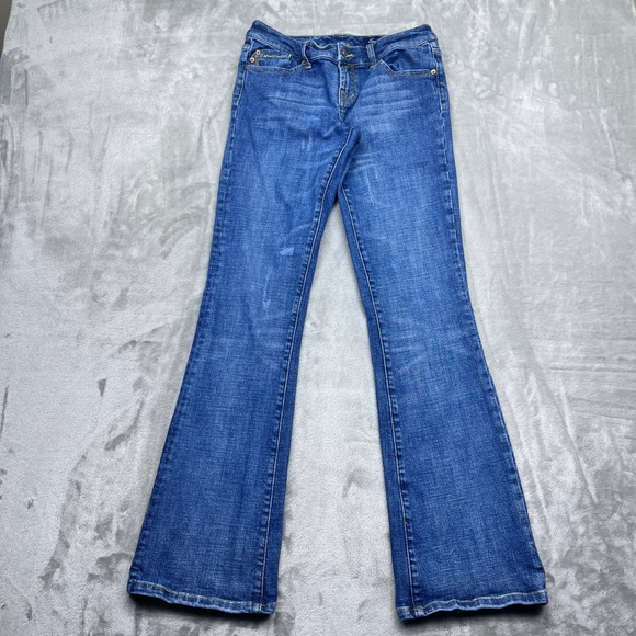 Seven 7 Premium Women's Blue Denim Jeans Bootcut Sz 28 Grunge Retro Y2K Western - Picture 1 of 11